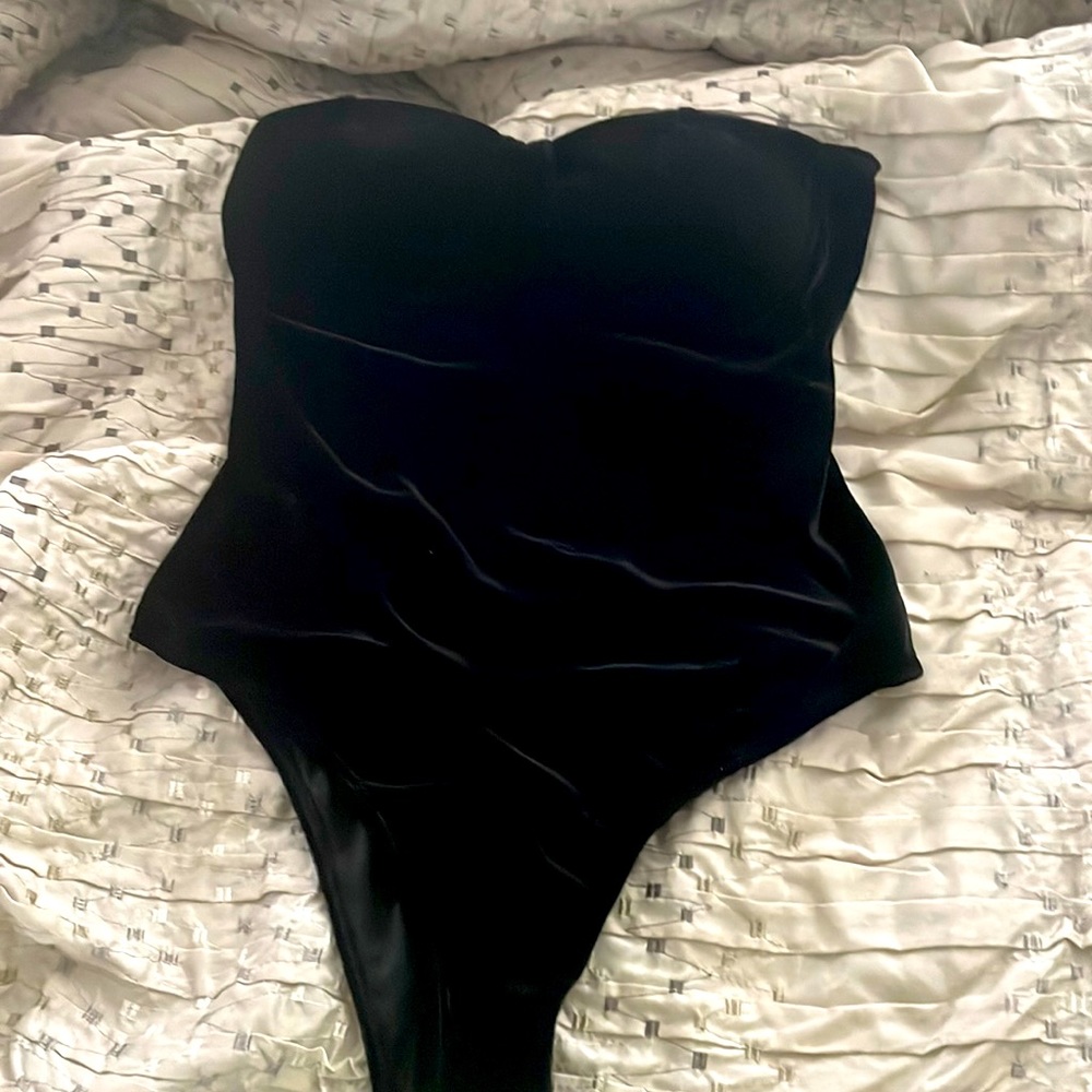 Black velvet body suit